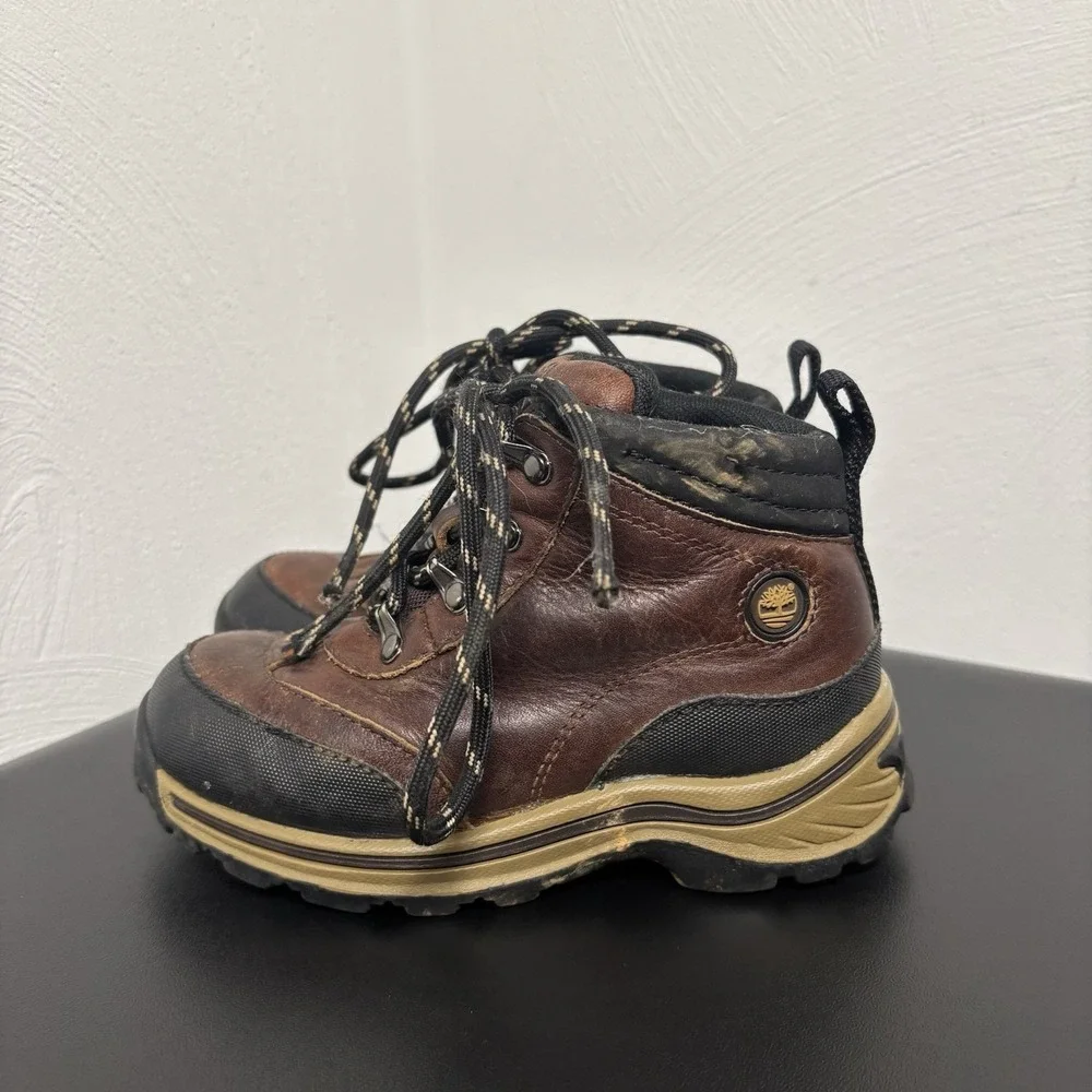 Timberland Toddler Boots Boys Brown Leather‎ Size 9.5 Outdoor 22813